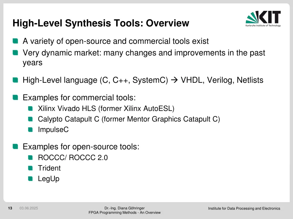 high level synthesis tools overview