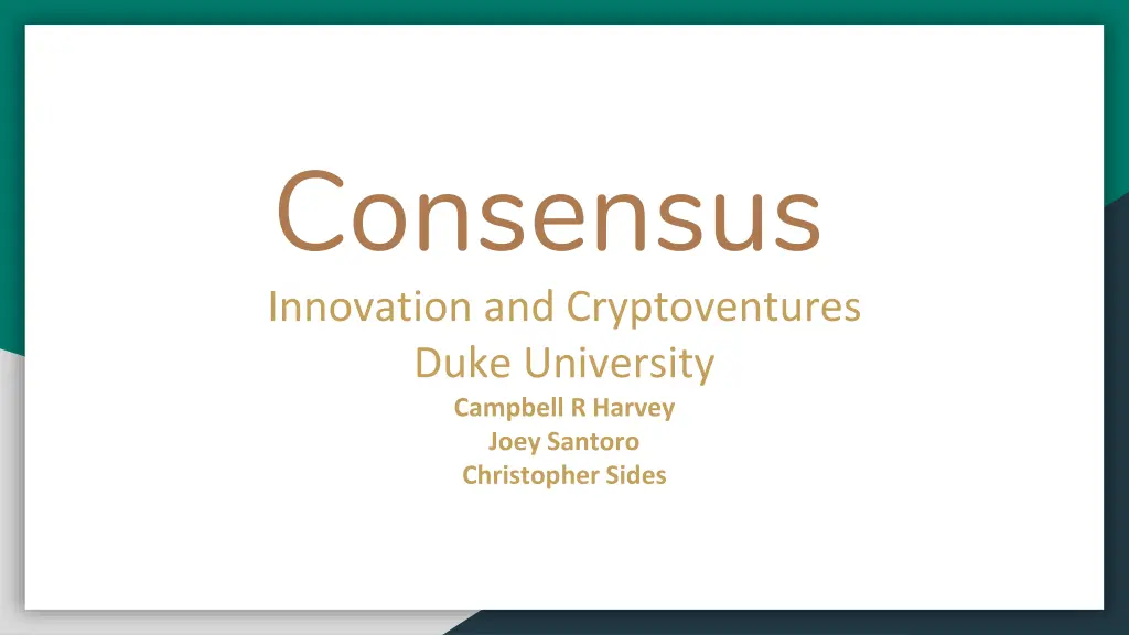 consensus innovation and cryptoventures duke