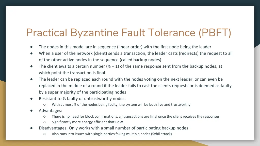 practical byzantine fault tolerance pbft