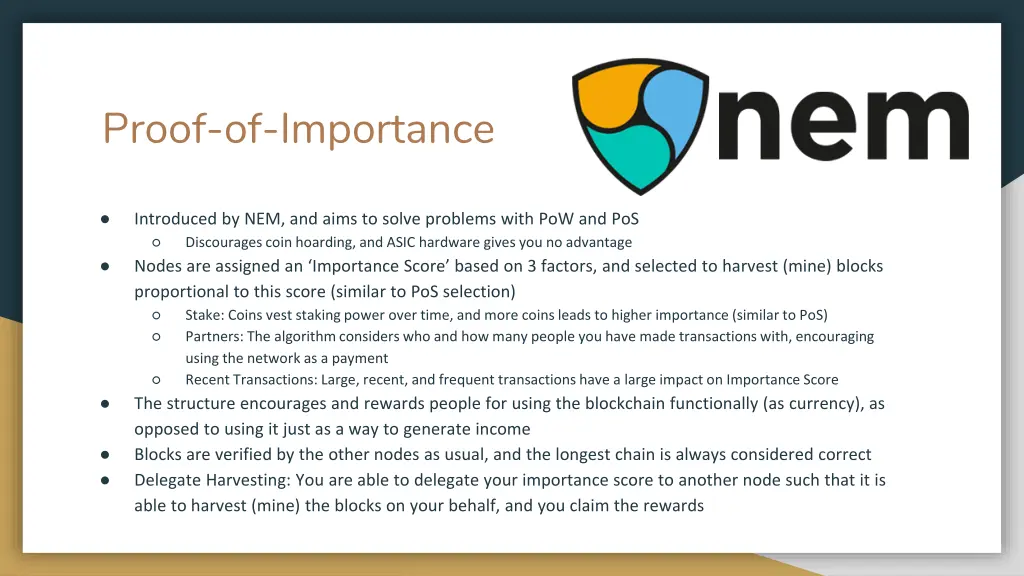 proof of importance