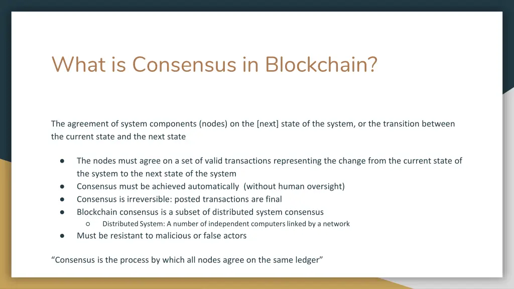 what is consensus in blockchain