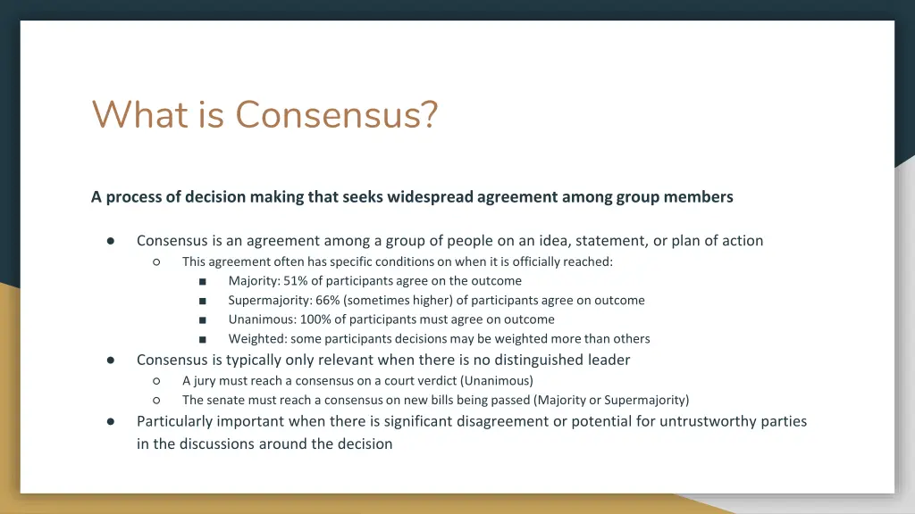 what is consensus