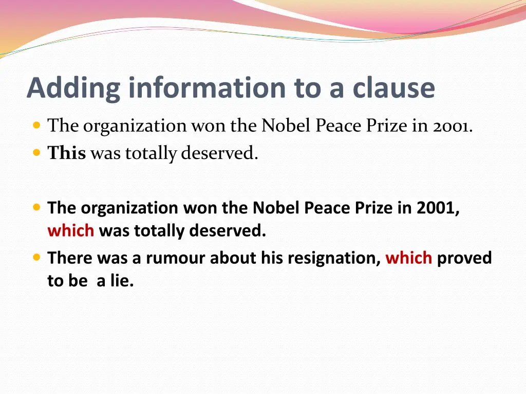adding information to a clause