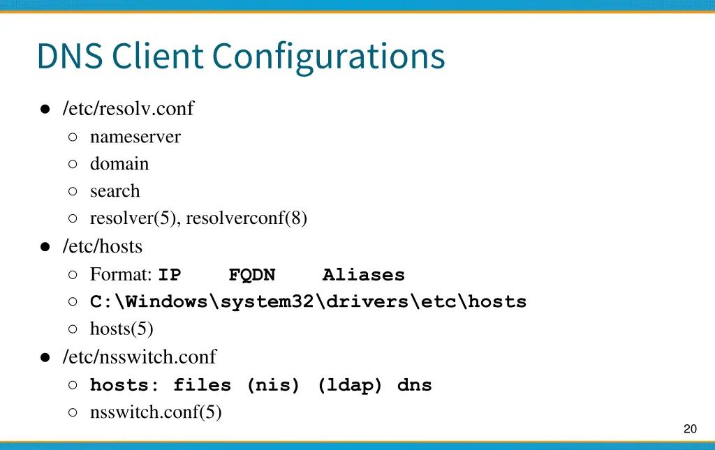 dns client configurations