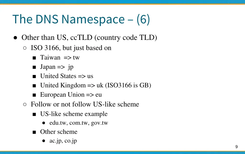 the dns namespace 6