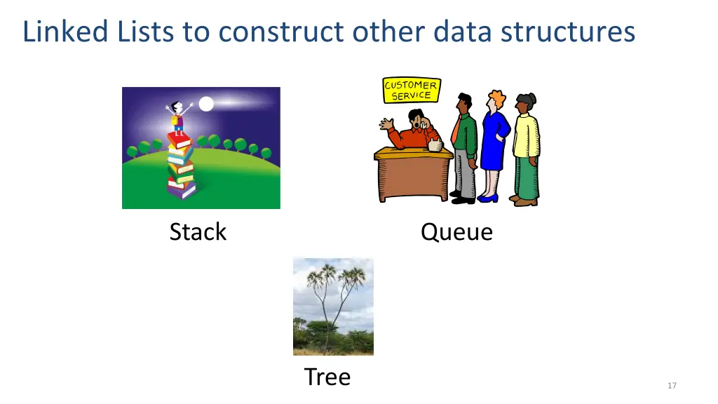 linked lists to construct other data structures