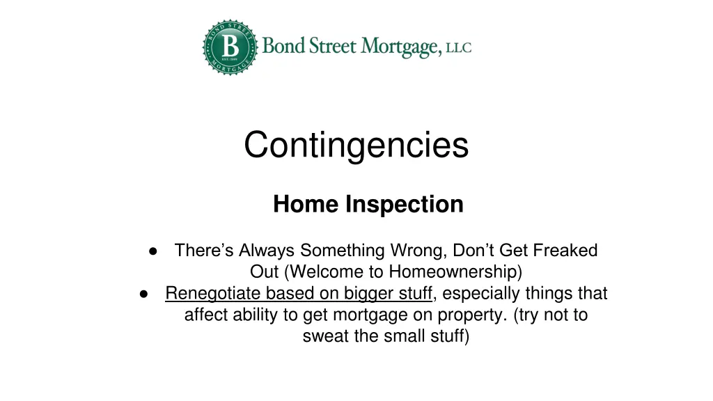 contingencies
