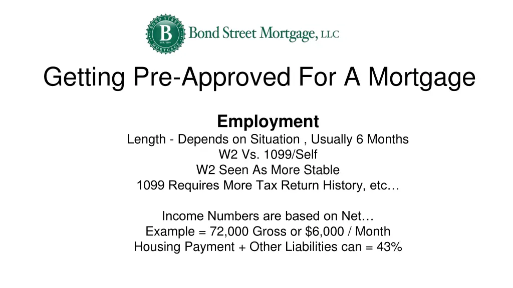 getting pre approved for a mortgage 1
