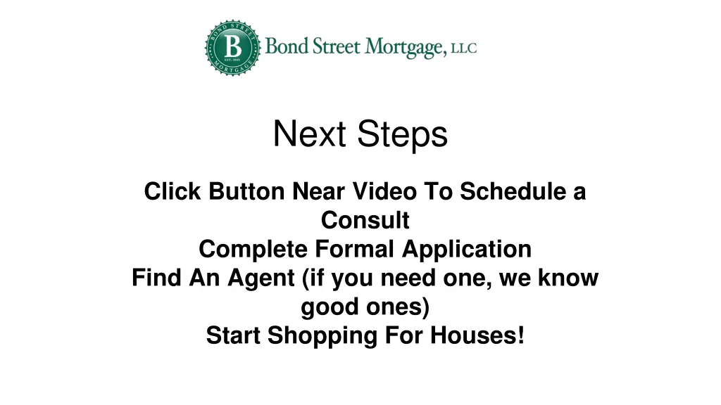 next steps