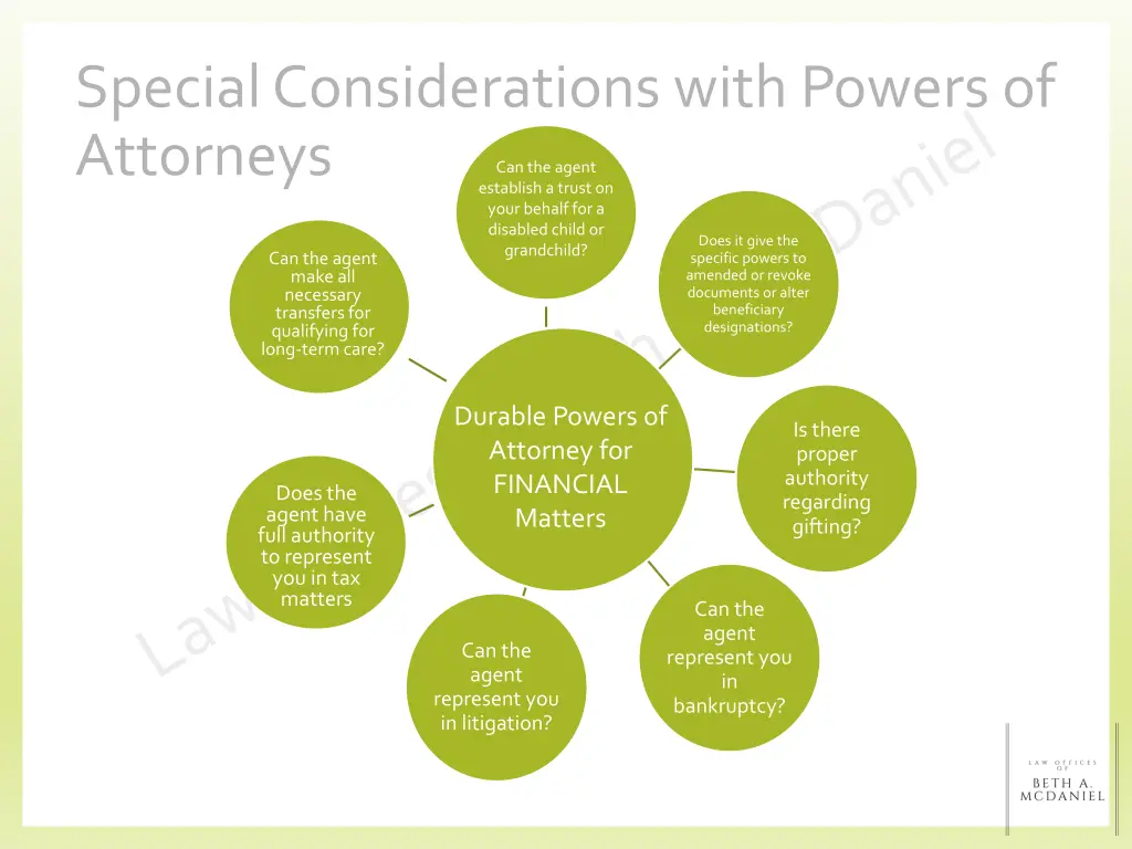 special considerations with powers of attorneys