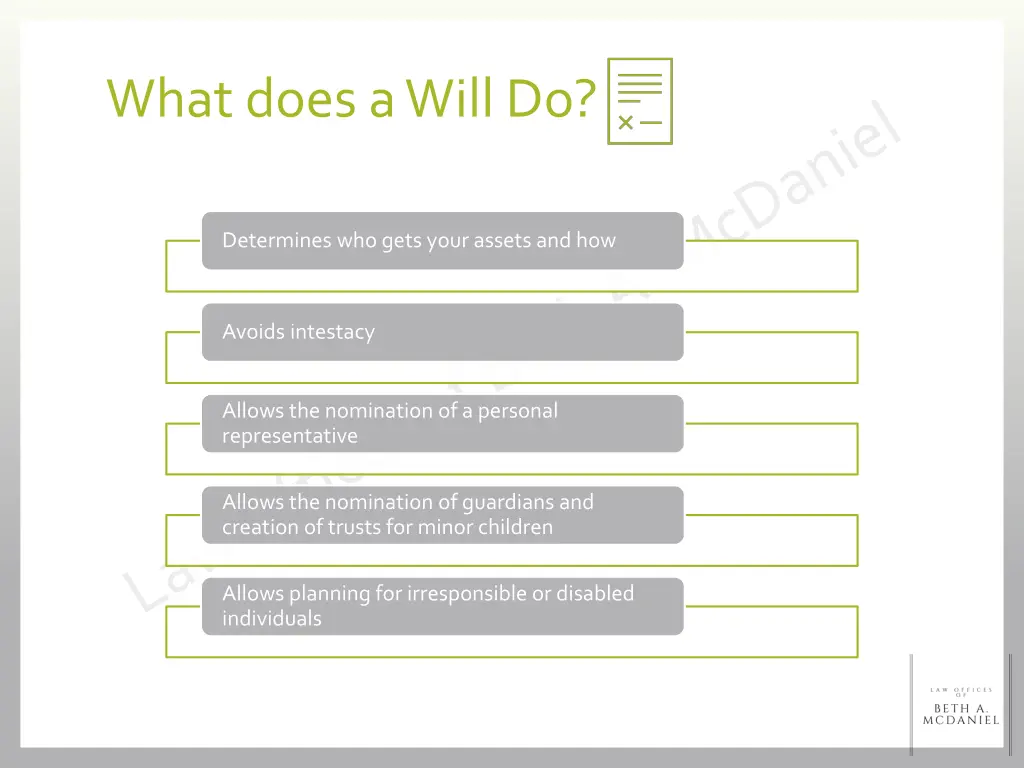 what does a will do