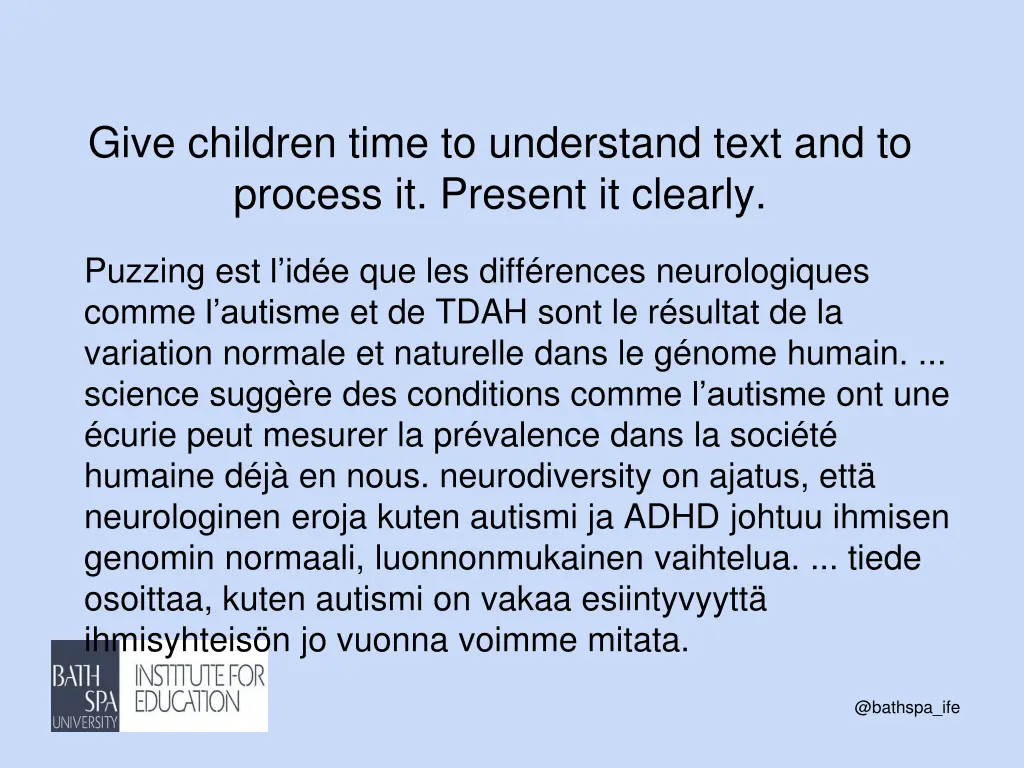 give children time to understand text
