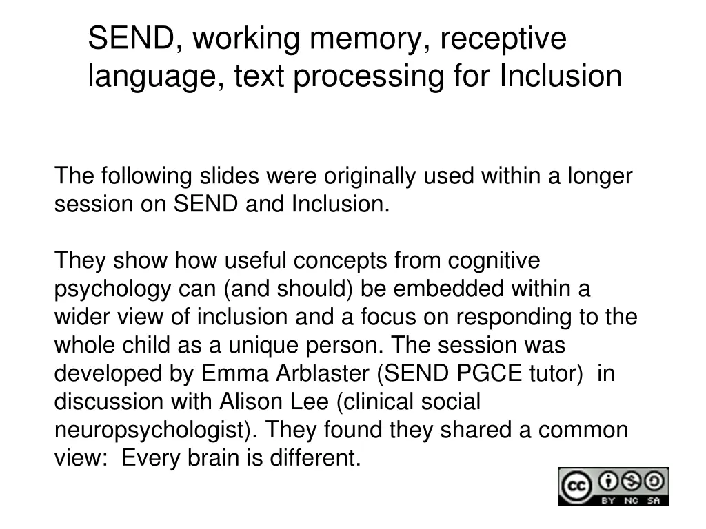 send working memory receptive language text