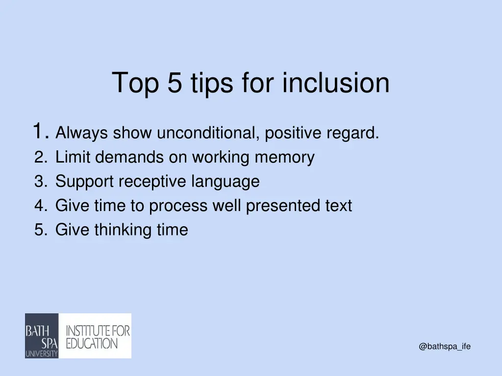 top 5 tips for inclusion