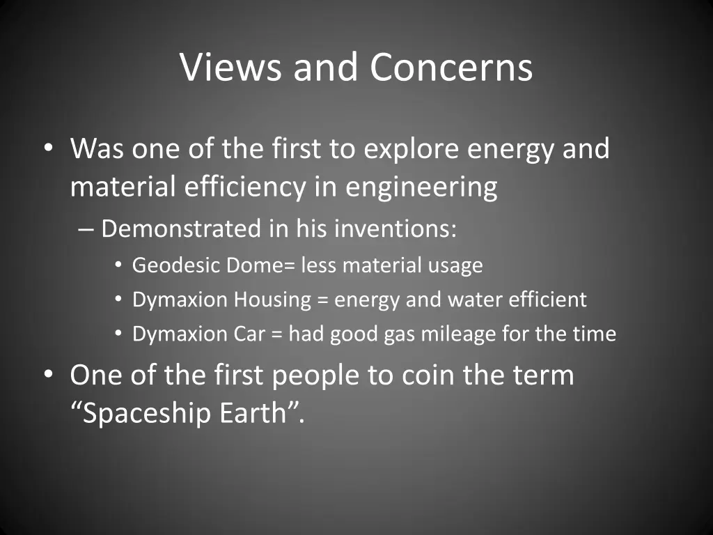 views and concerns