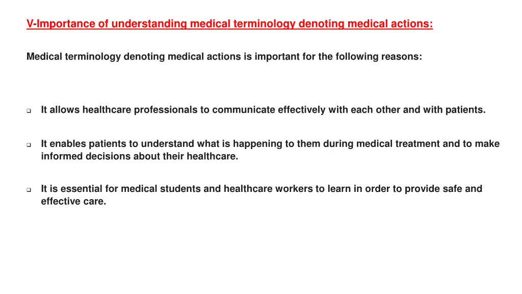 v importance of understanding medical terminology