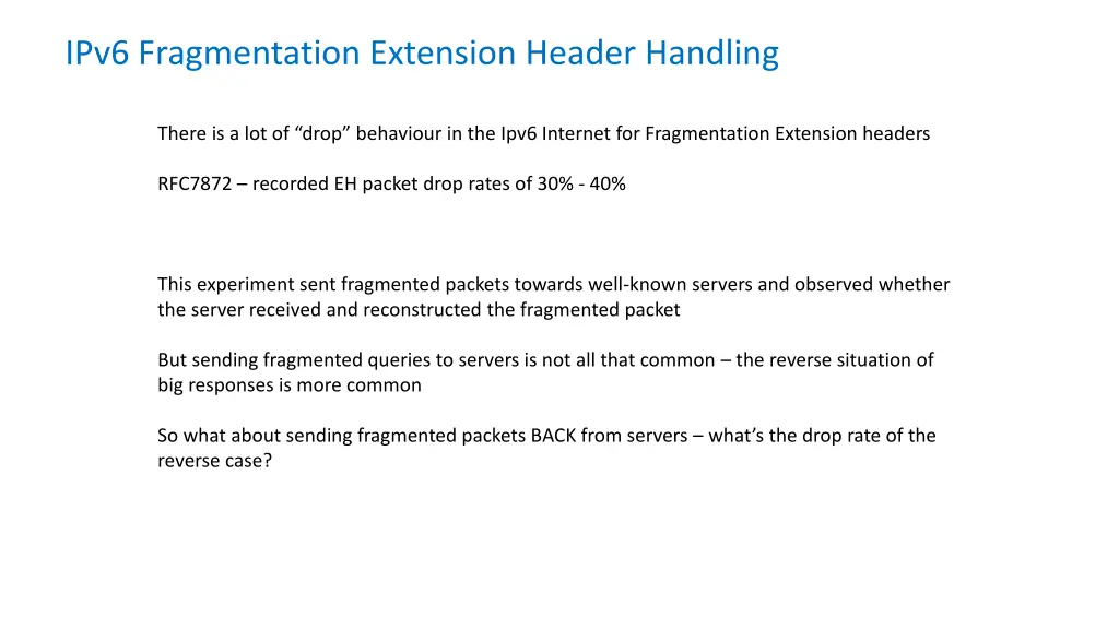 ipv6 fragmentation extension header handling 1