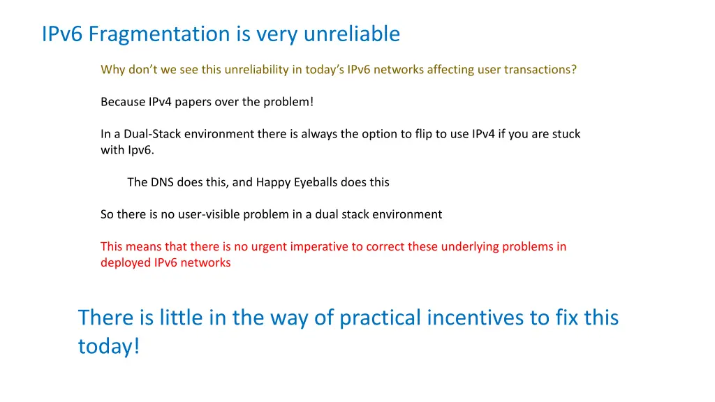 ipv6 fragmentation is very unreliable