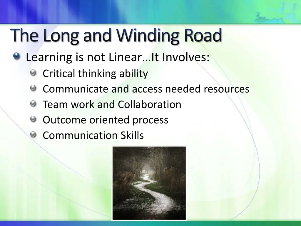 the long and winding road learning is not linear