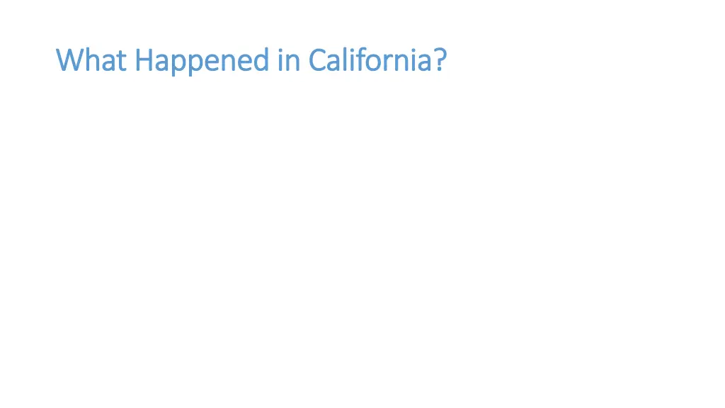 what happened in california what happened