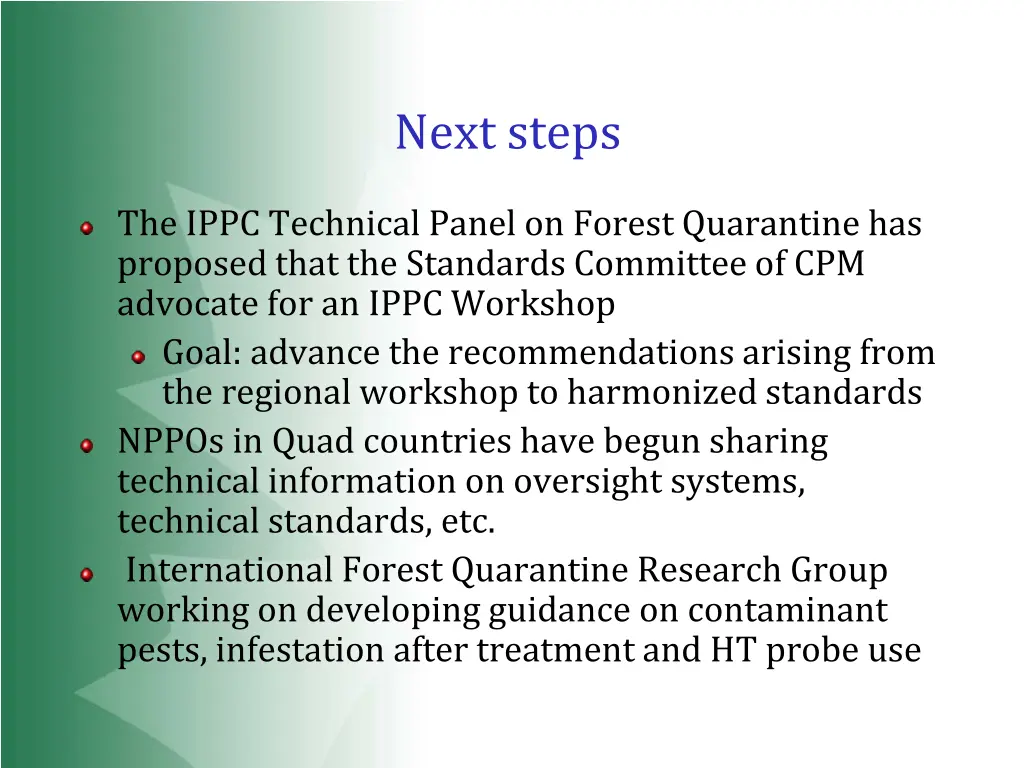 next steps