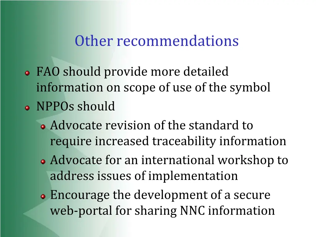 other recommendations