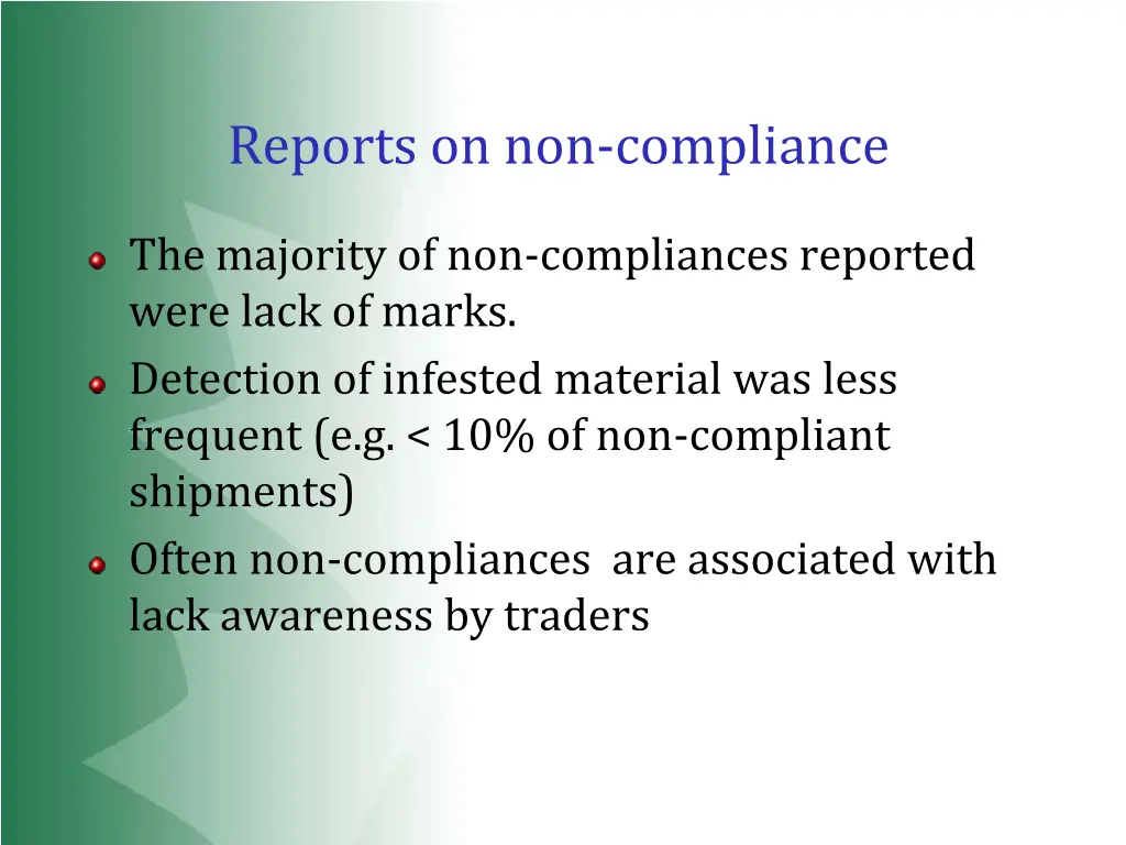 reports on non compliance 1