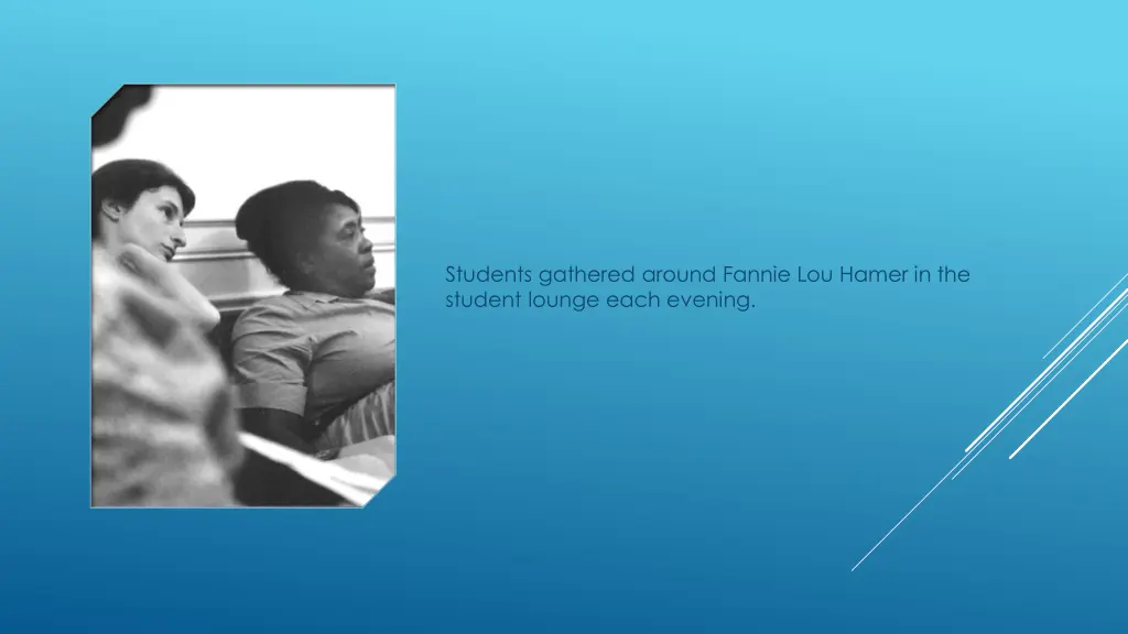 students gathered around fannie lou hamer