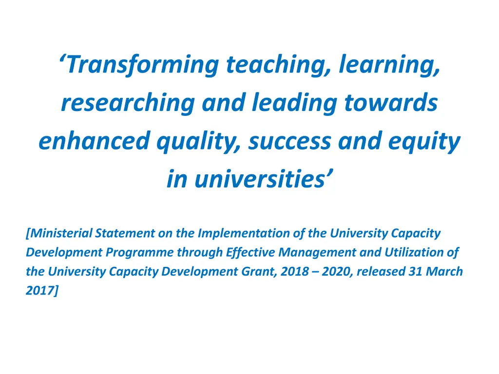 transforming teaching learning researching