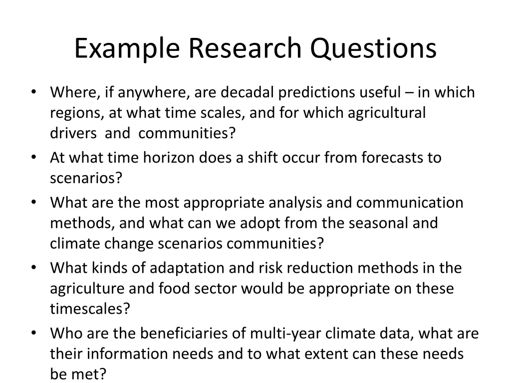 example research questions