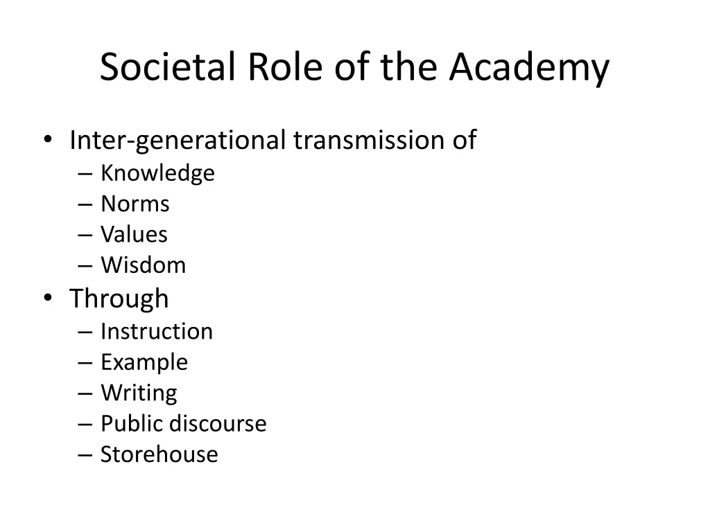 societal role of the academy