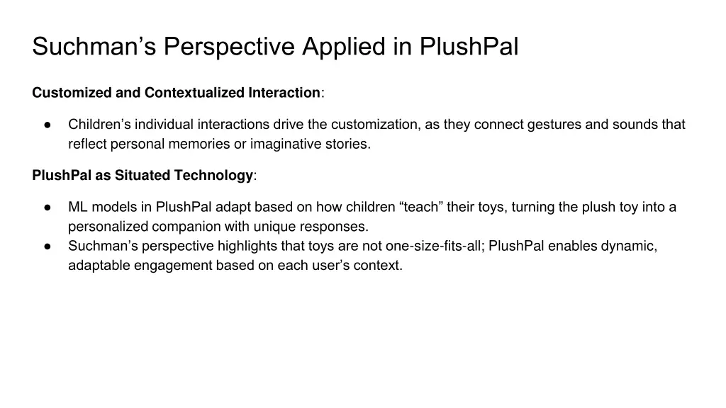 suchman s perspective applied in plushpal