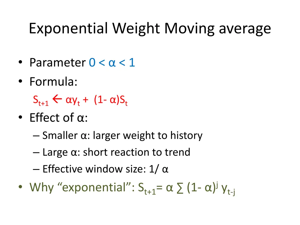 exponential weight moving average