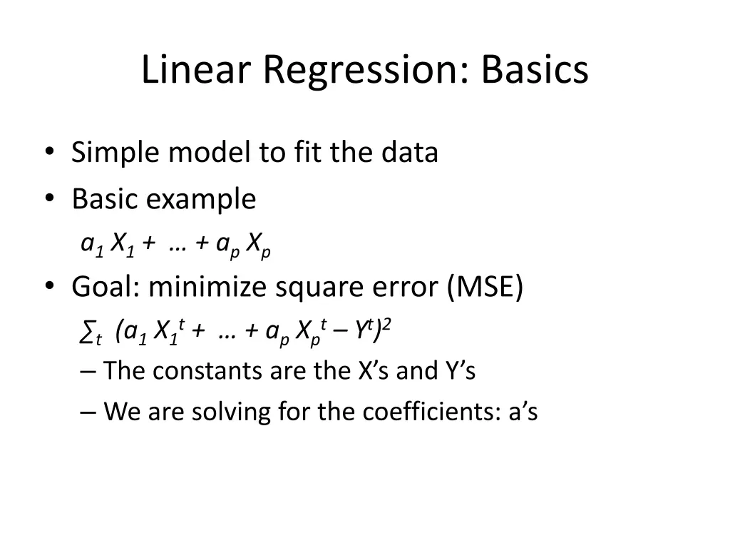 linear regression basics