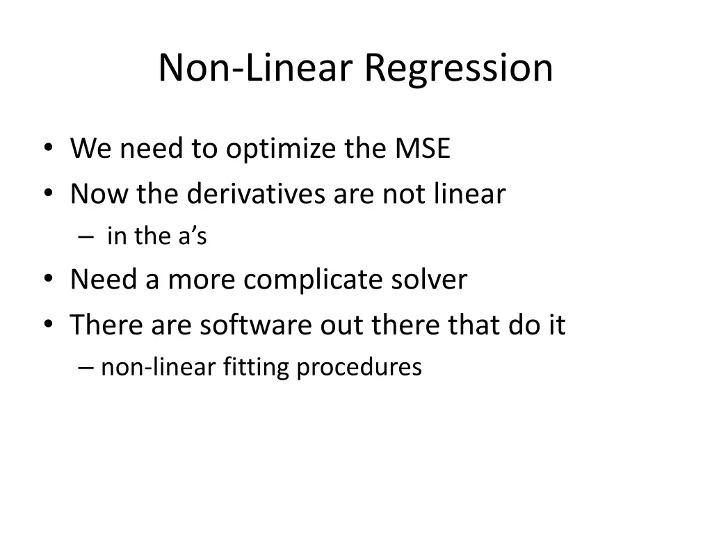 non linear regression