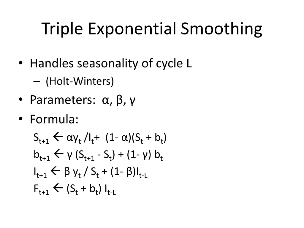 triple exponential smoothing
