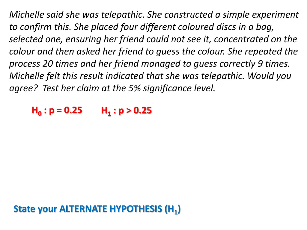 michelle said she was telepathic she constructed 1