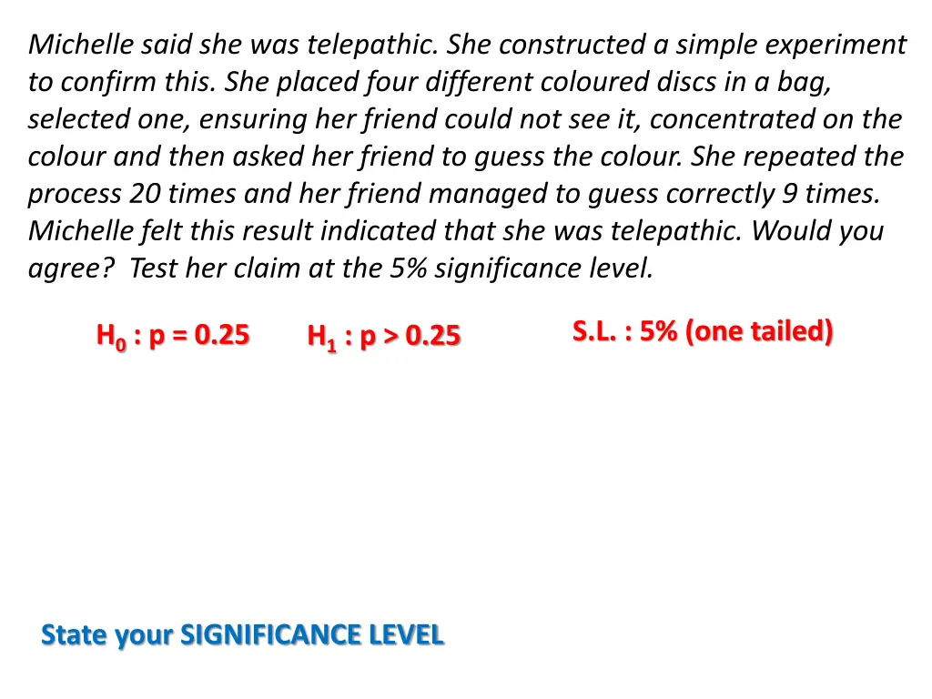 michelle said she was telepathic she constructed 2