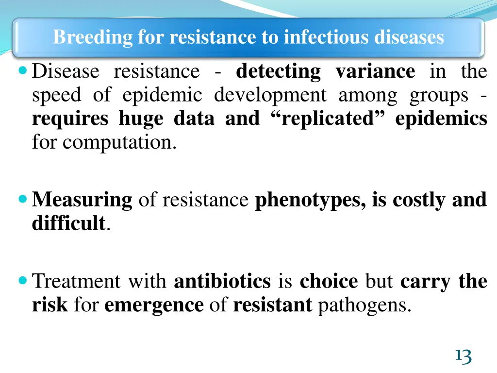 breeding for resistance to infectious diseases