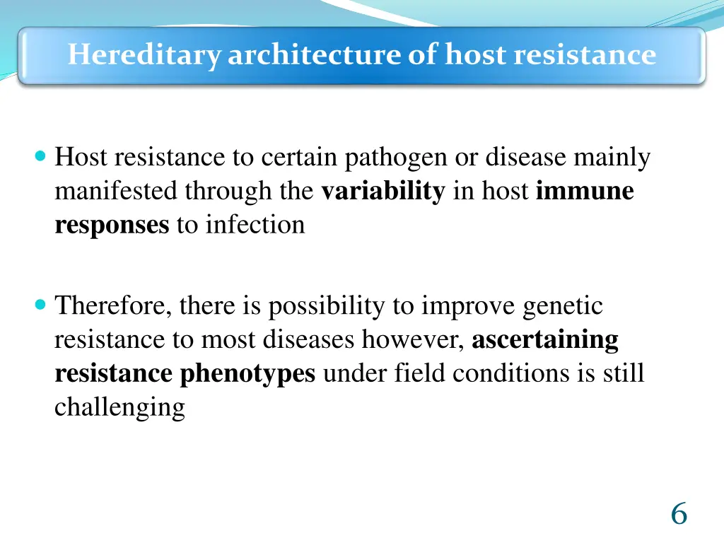 hereditary architecture of host resistance
