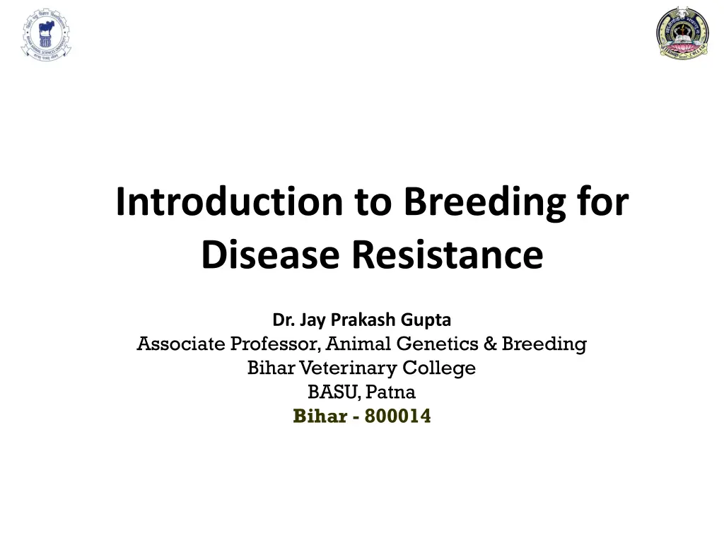 introduction to breeding for disease resistance