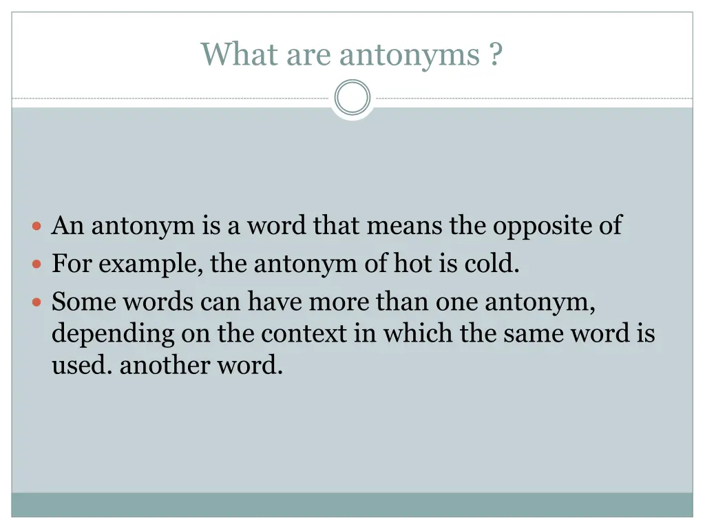 what are antonyms