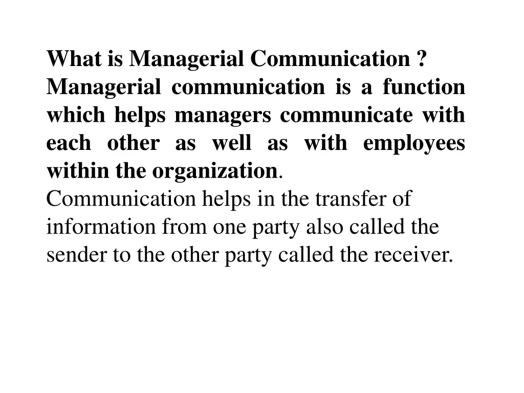 what is managerial communication managerial