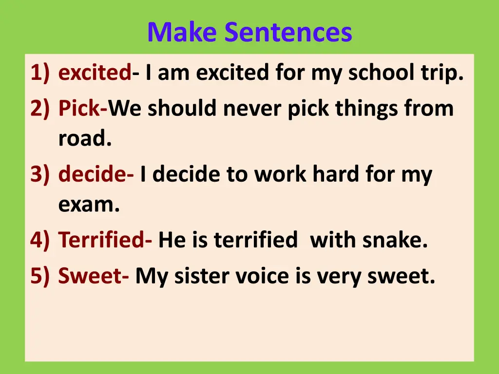 make sentences