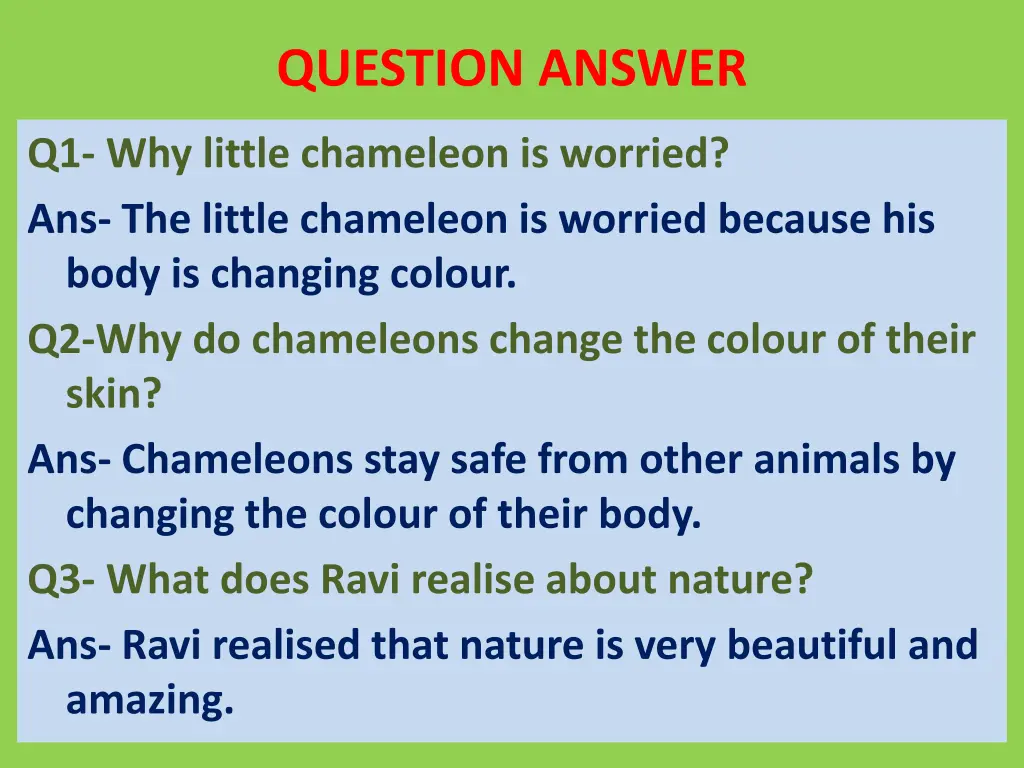 question answer