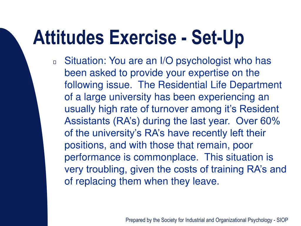 attitudes exercise set up