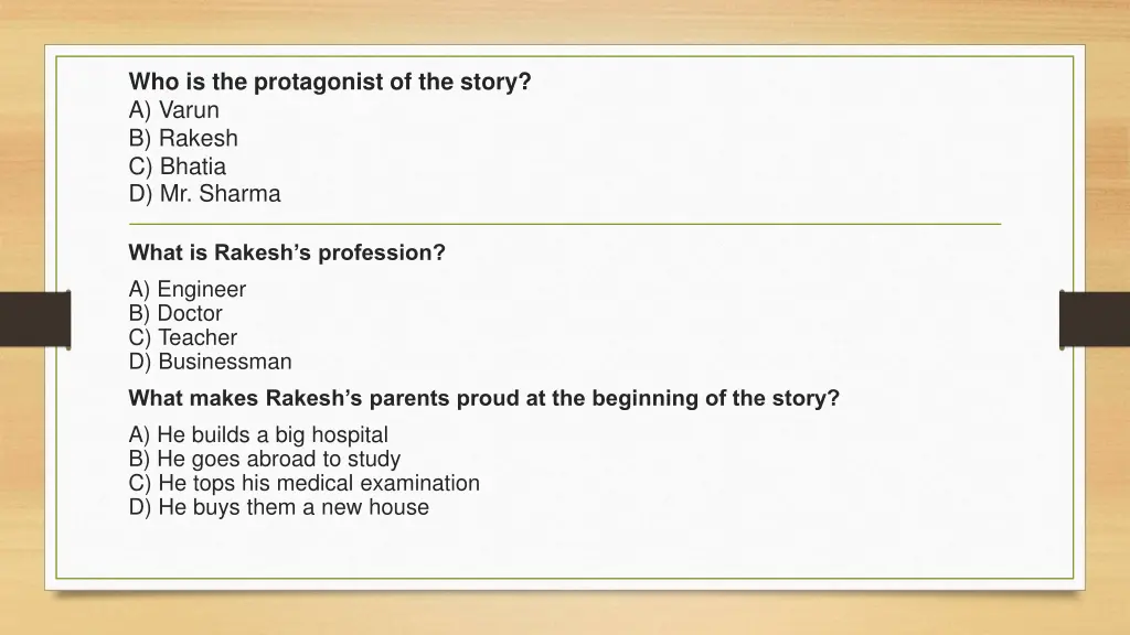 who is the protagonist of the story a varun