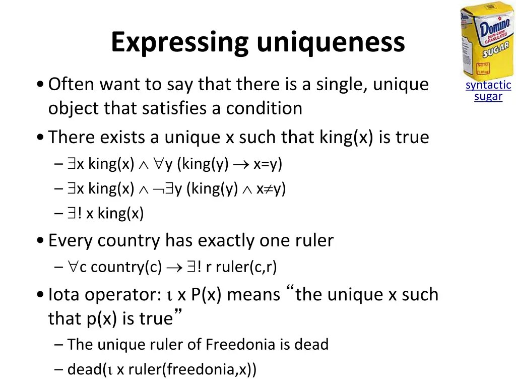 expressing uniqueness