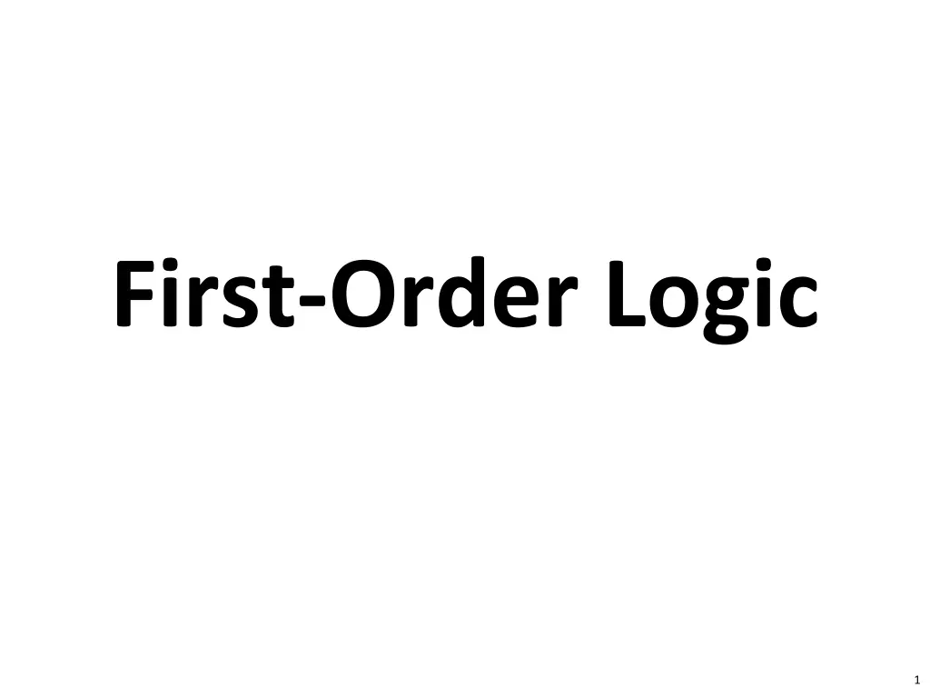 first order logic
