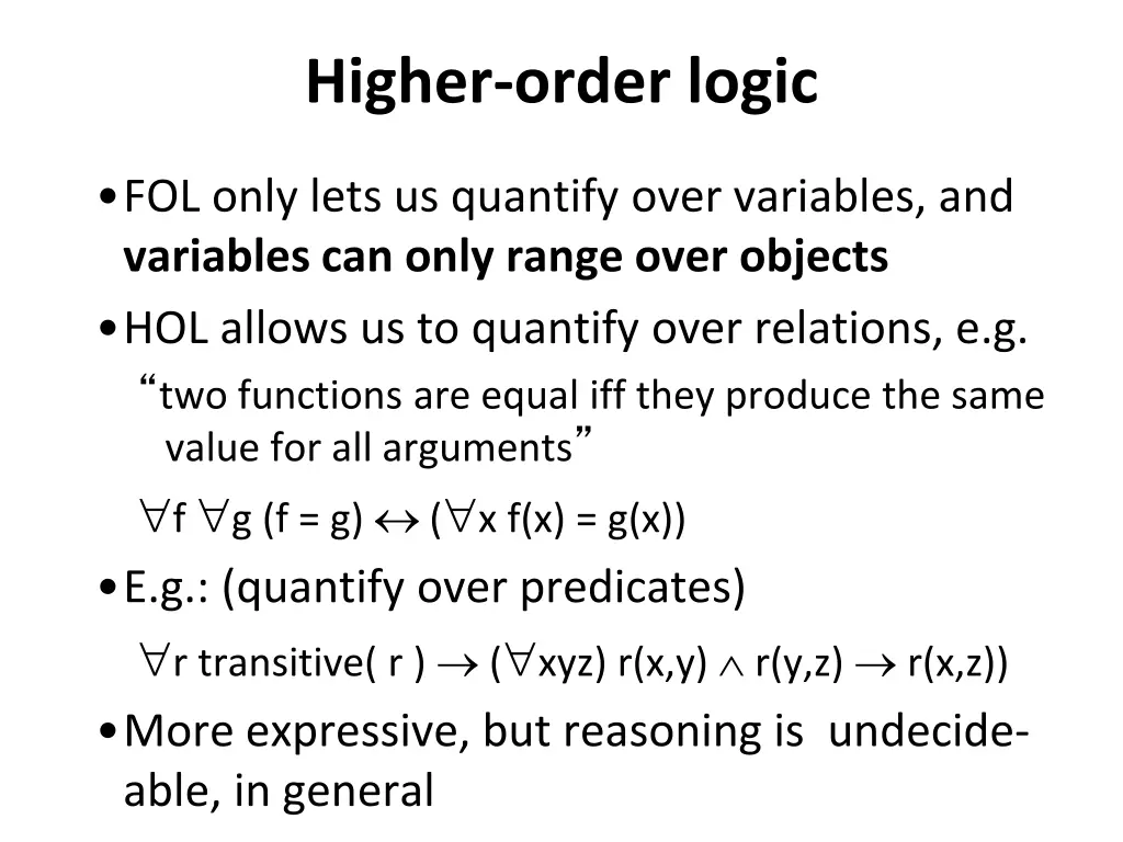 higher order logic